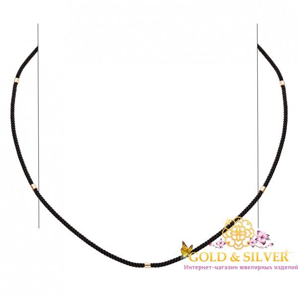 Жіночий ювелірний шнурок з вставками із золота 950107 , Gold &amp Silver Gold & Silver, Украина